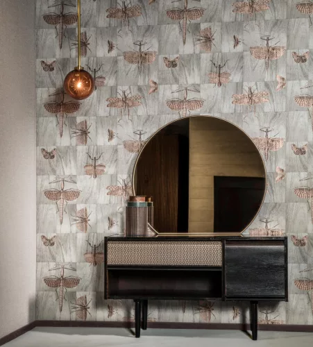 Arte Ligna vlies anyagú rosegold, ezüst, szürke színű állatos modern tapéta