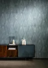 Arte Ligna vlies anyagú kék, csillámos színű famintás modern tapéta