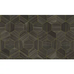   Arte Ligna vlies anyagú szürke, arany színű geometriai modern tapéta
