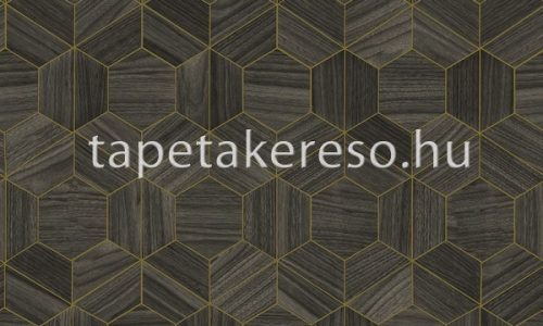 Arte Ligna vlies anyagú szürke, arany színű geometriai modern tapéta