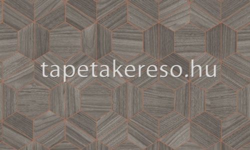 Arte Ligna vlies anyagú szürke, bronz színű geometriai modern tapéta