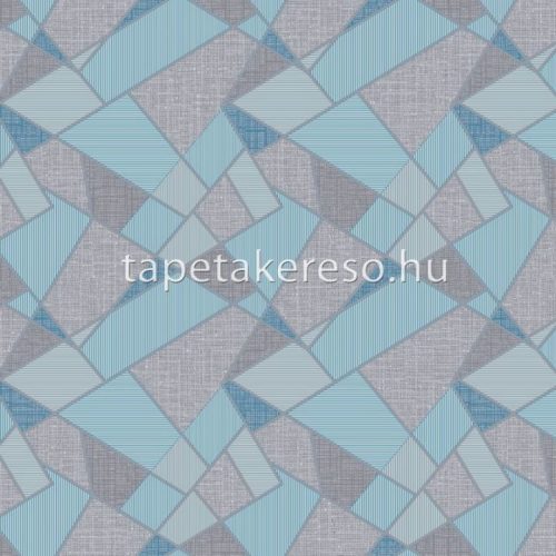 Sintra Sherwood habos, vlies anyagú kék, barna színű geometriai retro tapéta
