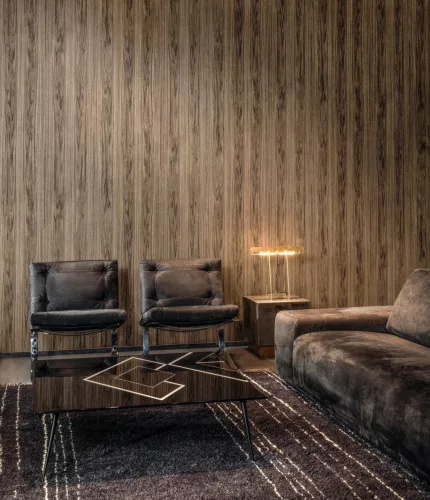 Arte Ligna vlies anyagú barna színű famintás modern tapéta