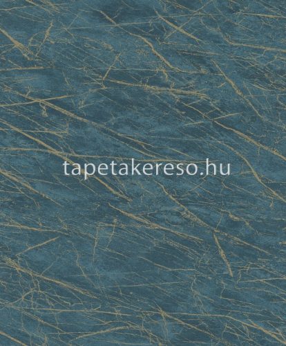 Rasch Factory IV vlies, vinyl anyagú kék, arany színű vonalas, márványos modern, indusztriális tapéta