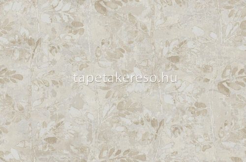 Cristiana Masi Terra vlies, vinyl anyagú krém, beige, barna, csillámos színű leveles, struktúrált modern tapéta