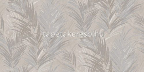 Cristiana Masi Terra vlies, vinyl anyagú beige, szürke, ezüst színű leveles, struktúrált modern tapéta