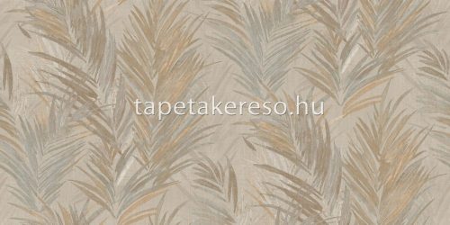 Cristiana Masi Terra vlies, vinyl anyagú homok, barna, arany színű leveles, struktúrált modern tapéta