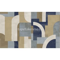   Cristiana Masi Terra vlies, vinyl anyagú beige, arany, kék színű geometriai, struktúrált modern tapéta