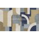 Cristiana Masi Terra vlies, vinyl anyagú beige, arany, kék színű geometriai, struktúrált modern tapéta