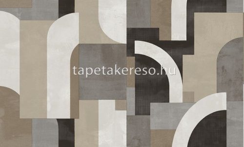 Cristiana Masi Terra vlies, vinyl anyagú beige, barna, szürke, fekete, csillámos színű geometriai, struktúrált modern tapéta