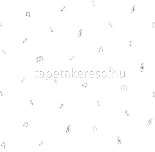ICH Pippo papír anyagú fehér, rózsaszín, zöld, szürke színű zenés gyerek tapéta