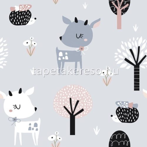 Marburg Kids Walls vlies, vinyl anyagú fehér, kék, rózsaszín, fekete színű állatos gyerek tapéta