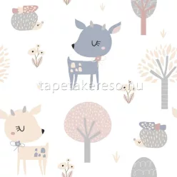   Marburg Kids Walls vlies, vinyl anyagú fehér, mályva, beige, szürke színű állatos gyerek tapéta