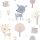 Marburg Kids Walls vlies, vinyl anyagú fehér, mályva, beige, szürke színű állatos gyerek tapéta