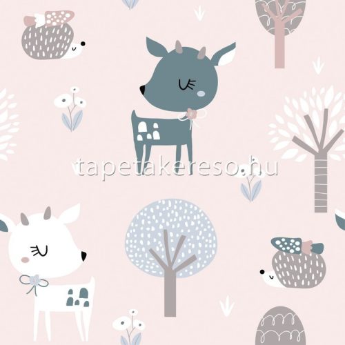 Marburg Kids Walls vlies, vinyl anyagú rózsaszín, mályva, kék, fehér színű állatos gyerek tapéta