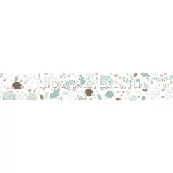   Marburg Kids Walls vlies, vinyl anyagú fehér, zöld, barack, barna színű növényes, állatos gyerek bordűr
