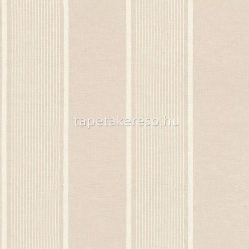 Rasch Country Charme vlies, vinyl anyagú beige, fehér színű csíkos romantikus, vintage tapéta