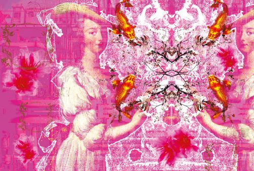 Architects Paper AP Digital vlies anyagú pink, piros, fehér, sárga, fekete színű halas, festmény modern poszter