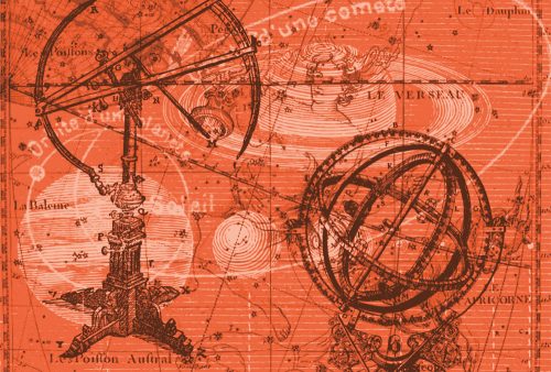 Architects Paper AP Digital vlies anyagú piros, fekete színű bolygós modern poszter