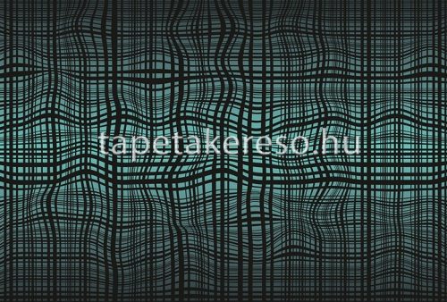 Architects Paper AP Digital 2 vlies anyagú fekete, türkiz színű hullámos, kockás modern poszter