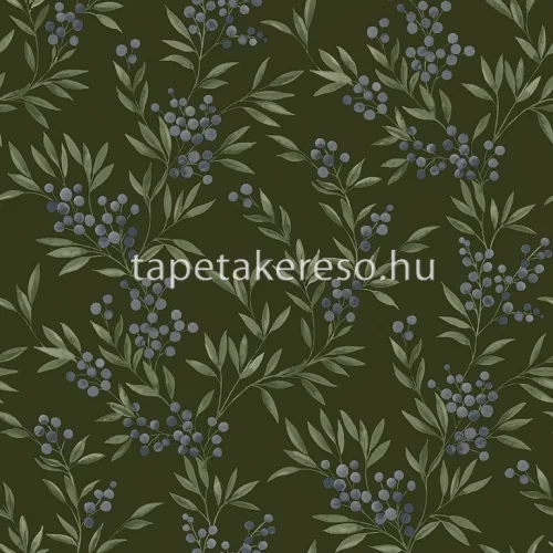 Boras Woodland vlies anyagú zöld, kék színű virágos natural tapéta