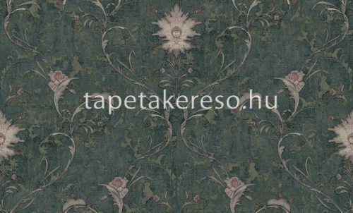 Parato Eterna vlies, vinyl anyagú zöld, arany, csillámos, mályva színű indamintás, barokk modern tapéta