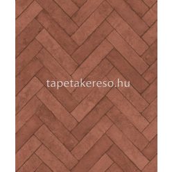   Rasch Factory 5 vlies, vinyl anyagú terrakotta színű kőmintás, chevron modern, industrial tapéta