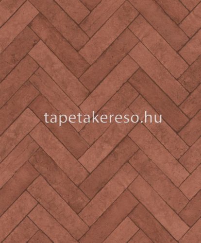 Rasch Factory 5 vlies, vinyl anyagú terrakotta színű kőmintás, chevron modern, industrial tapéta