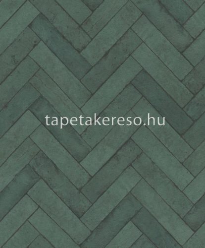 Rasch Factory 5 vlies, vinyl anyagú zöld színű kőmintás, chevron modern, industrial tapéta