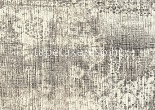 Jannelli & Volpi Primus vlies, vinyl anyagú fehér, szürke színű virágos, foltos, textilhatású klasszikus tapéta