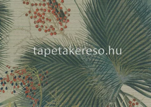 Jwall Straw vlies, vinyl anyagú kék, zöld, beige, sárga, piros színű növényes, leveles, struktúrált modern tapéta