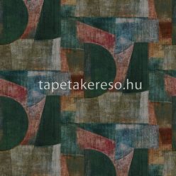   Rasch Concrete vlies, vinyl anyagú zöld, rozsdabarna, kék, barna színű geometriai modern, industrial poszter