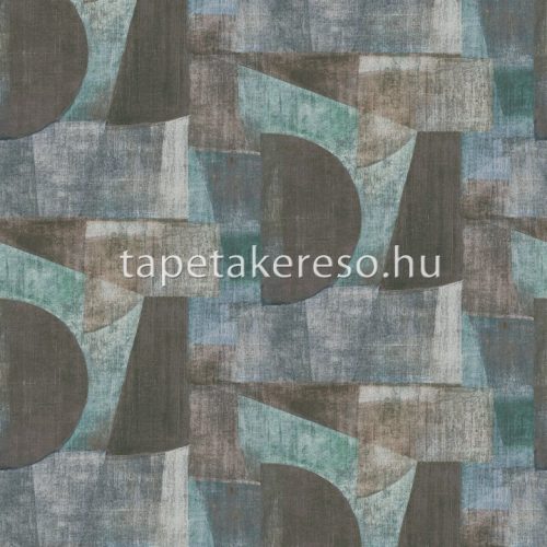 Rasch Concrete vlies, vinyl anyagú barna, kék, türkiz színű geometriai modern, industrial poszter