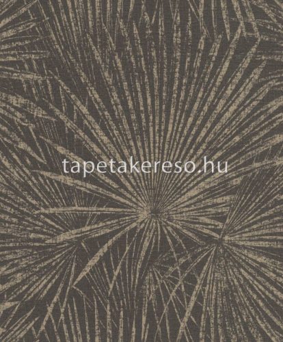 Rasch Lirico vlies, vinyl anyagú szürke, bronz színű leveles, textilhatású modern tapéta