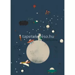   Onself Stories vlies anyagú kék, szürke színű űrhajós gyerek poszter