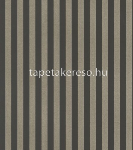Rasch Trianon XIII vlies, vinyl anyagú fekete, arany színű csíkos, textilhatású klasszikus tapéta