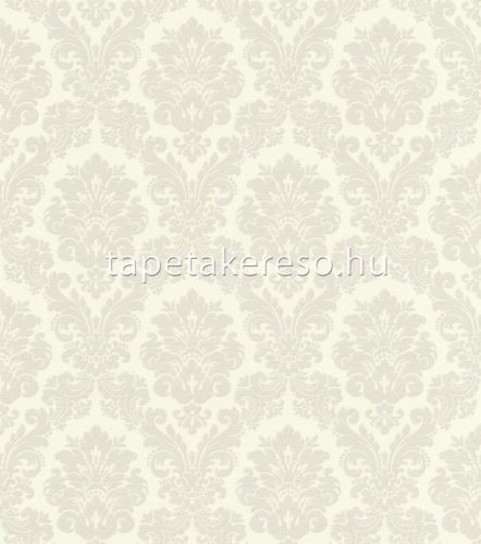 Rasch Trianon XIII vlies, vinyl anyagú fehér, szürke színű barokk, textilhatású klasszikus tapéta