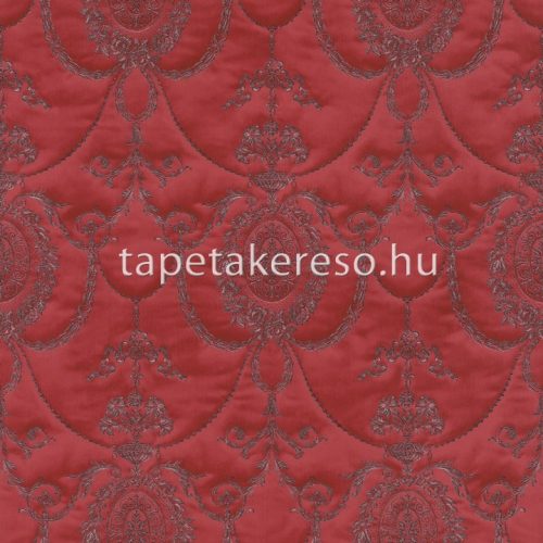 Rasch Trianon XIII vlies, vinyl anyagú piros, szürke színű barokk, textilhatású klasszikus tapéta