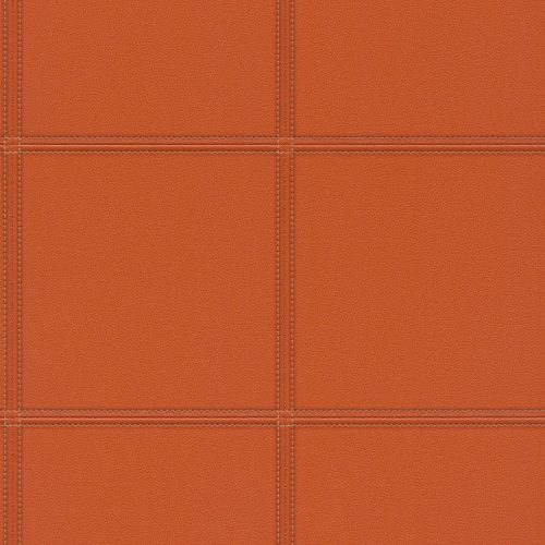 Rasch, vlies, vinyl, kockás, bőrhatású, modern,  narancssárga színű, közép 
