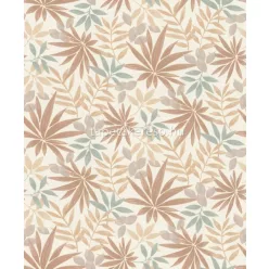   Rasch Country Charme vlies, vinyl anyagú fehér, barna, türkiz színű leveles romantikus, vintage tapéta