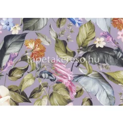   Jannelli&Volpi 503 Botanical vlies anyagú lila, zöld, kék, piros, sárga színű állatos, növényes modern tapéta