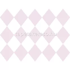   ICH Oh LaLa papír anyagú fehér, rózsaszín színű geometriai gyerek tapéta