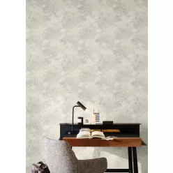   Rasch Schöner Wohnen Cosy Living vinyl, vlies anyagú beige, szürke színű leveles Modern tapéta