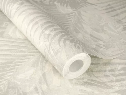 Rasch Schöner Wohnen Cosy Living vinyl, vlies anyagú beige, szürke színű leveles Modern tapéta