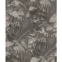   Rasch Schöner Wohnen Cosy Living vinyl, vlies anyagú szürke, fekete, fehér színű leveles Modern tapéta