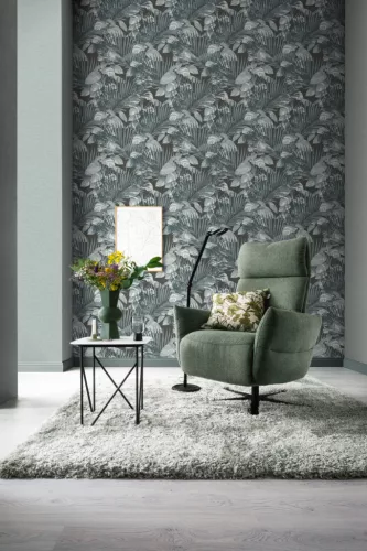 Rasch Schöner Wohnen Cosy Living vinyl, vlies anyagú türkiz színű textilhatású Modern tapéta