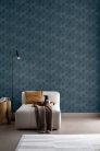 Rasch Schöner Wohnen Cosy Living vinyl, vlies anyagú kék, ezüst színű geometriai Modern tapéta
