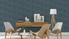 Rasch Schöner Wohnen Cosy Living vinyl, vlies anyagú kék, ezüst színű geometriai Modern tapéta