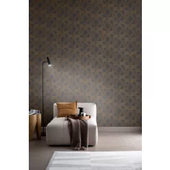   Rasch Schöner Wohnen Cosy Living vinyl, vlies anyagú fekete, barna színű geometriai Modern tapéta