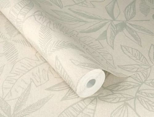 Rasch Schöner Wohnen Cosy Living vinyl, vlies anyagú beige, zöld színű leveles Modern tapéta